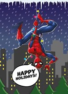 Spiderman kerstkaart happy holidays